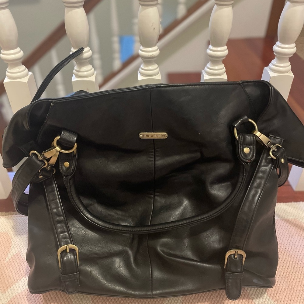 Timi & Leslie Black Leather Shoulder Bag